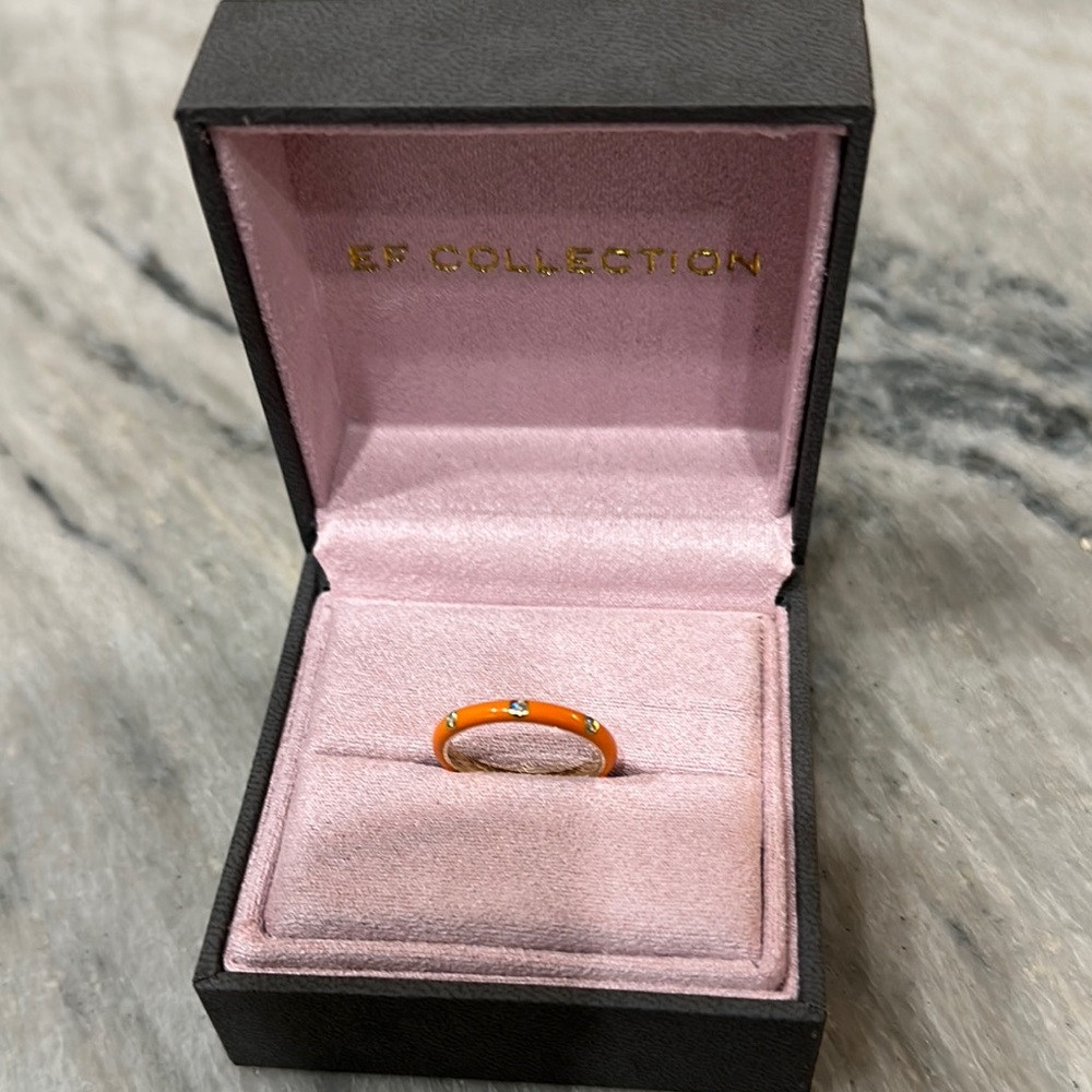 *Pristine Condition* EF Collection 3 diamond and enamel ring